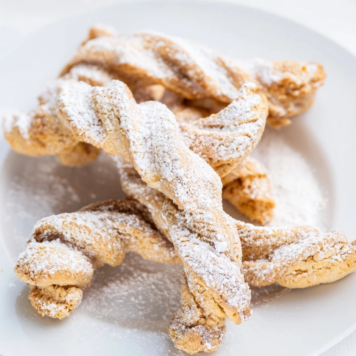 Freshly fried 5-Minute Angel Wing Cookies, a Polish treat offering delightful crispness and sweet flavor sensations.