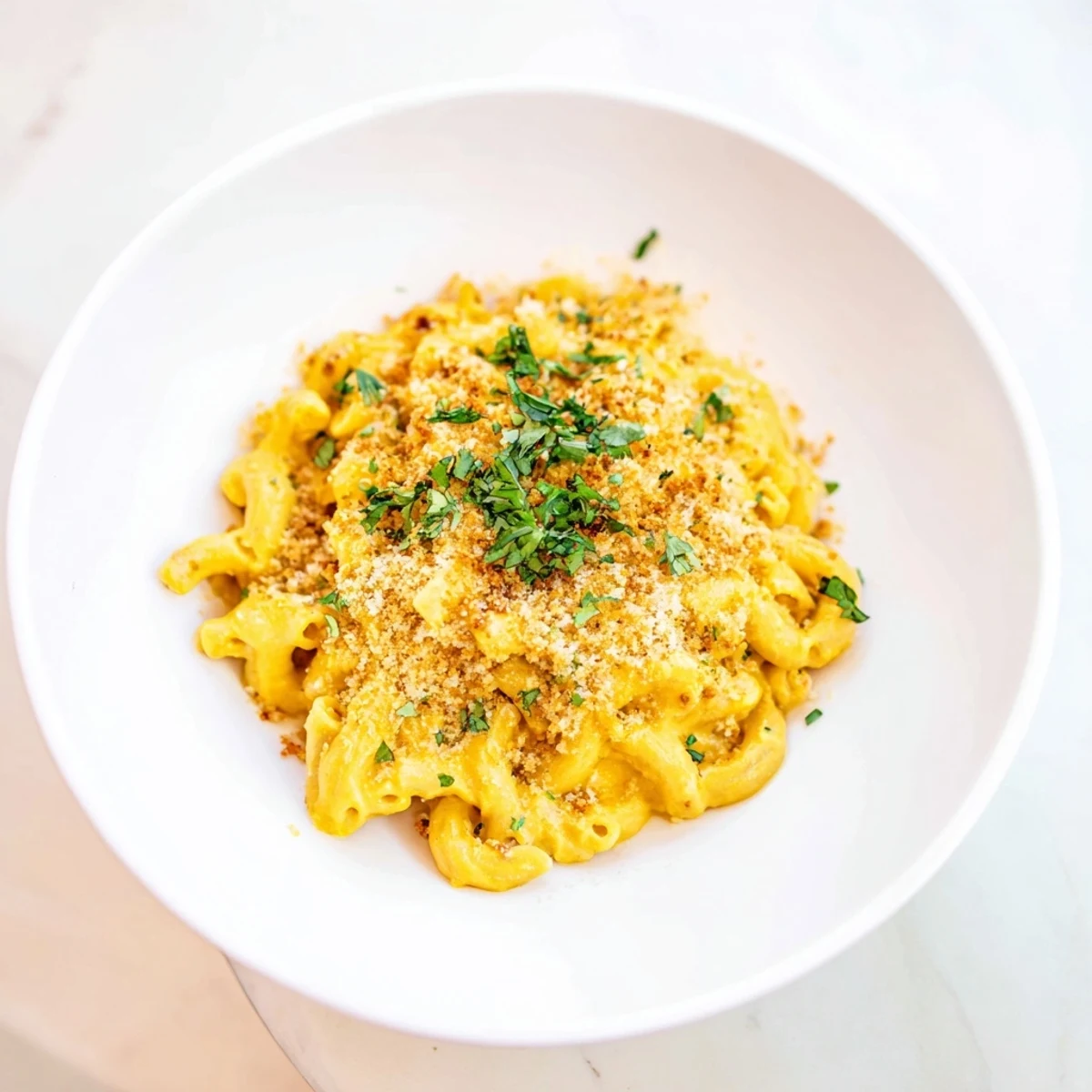 Golden, bubbly Curry Comfort Mac and Cheese, a fusion of creamy cheese sauce and aromatic spices.
