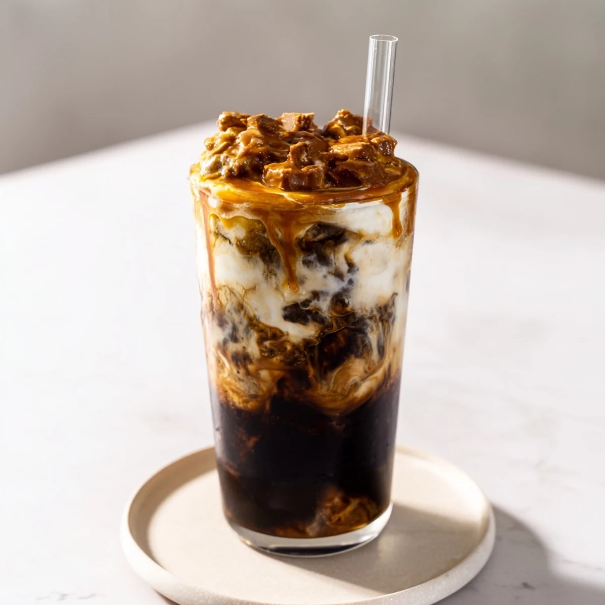 Caramel Brulée Iced Matcha