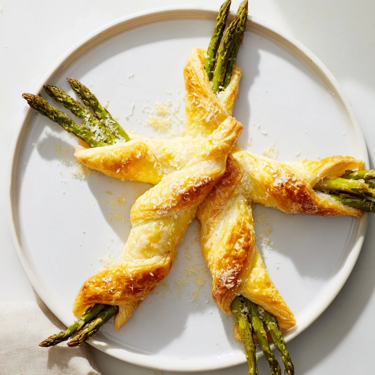 Crispy-baked Star Shaped Asparagus Bundle Wraps, showcasing tender asparagus spears, perfect for your next party.
