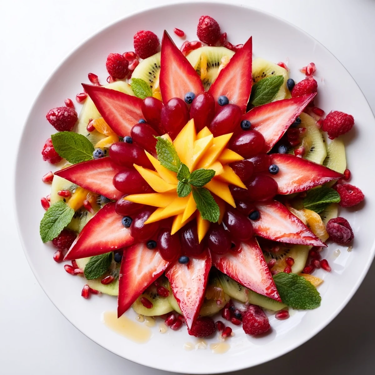 Get ready for holidays with this beautiful Festive Poinsettia Fruit Bowl with citrus-y mango slices.