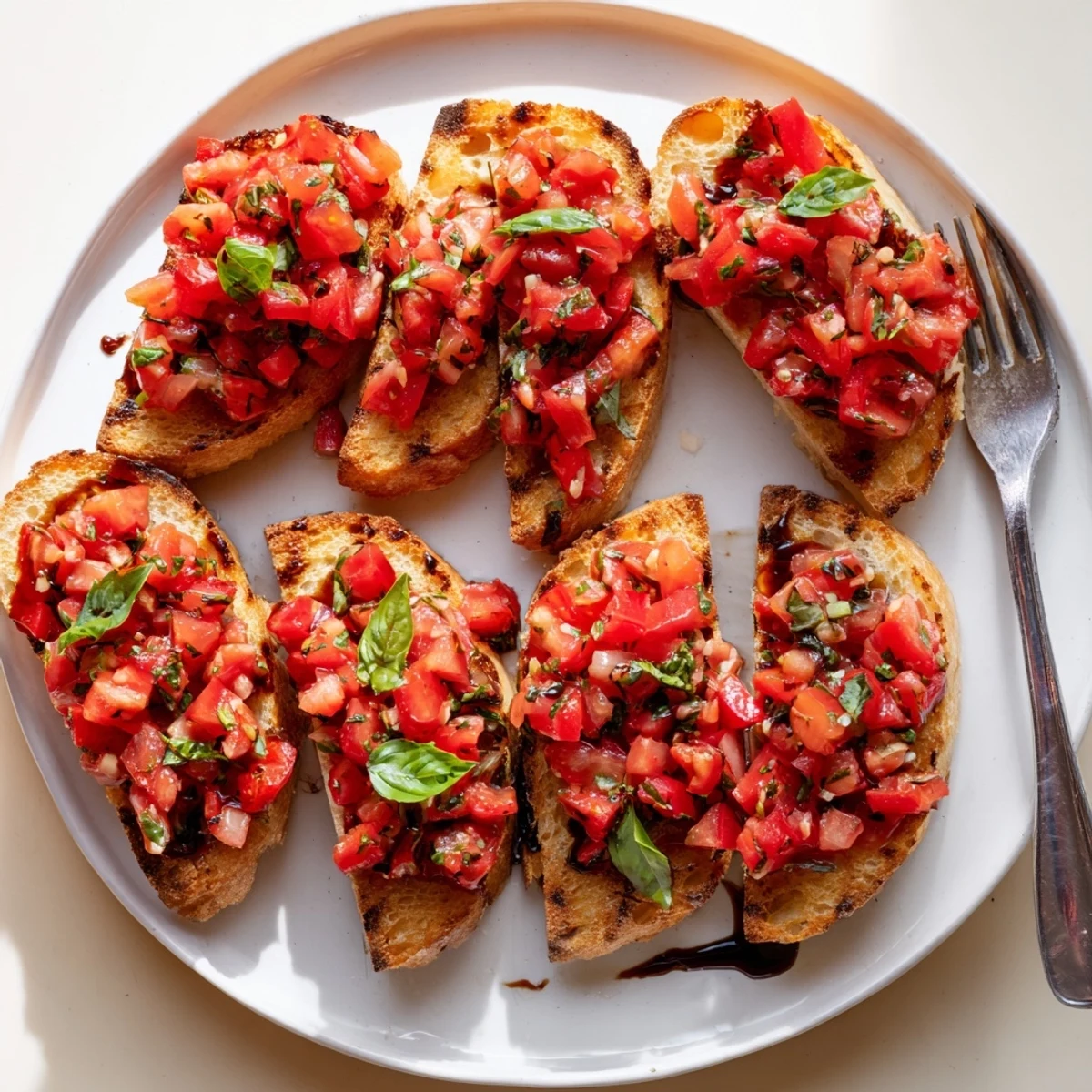 Bruschetta Toasts Diagonal Line
