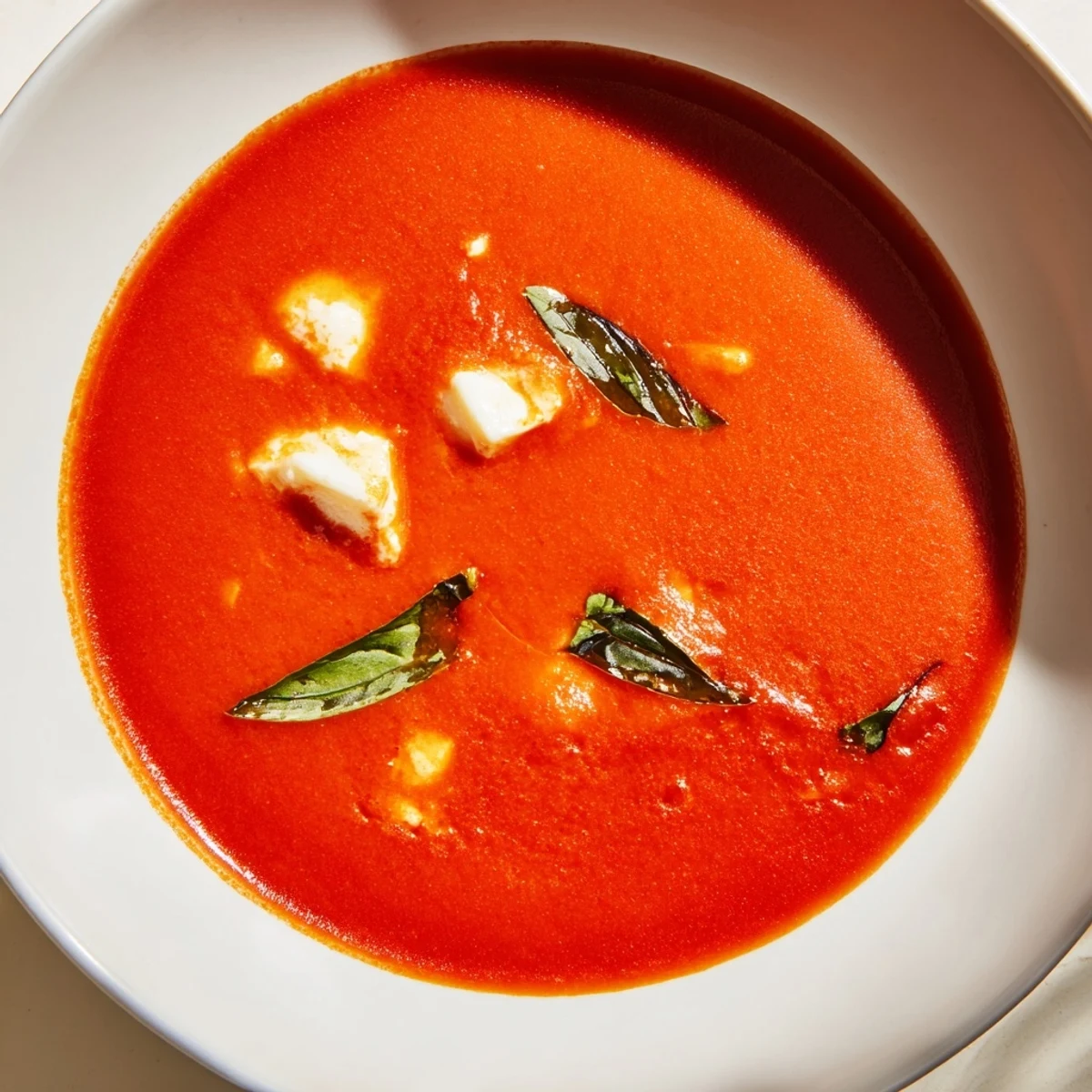 Creamy Tomato Mozzarella Soup