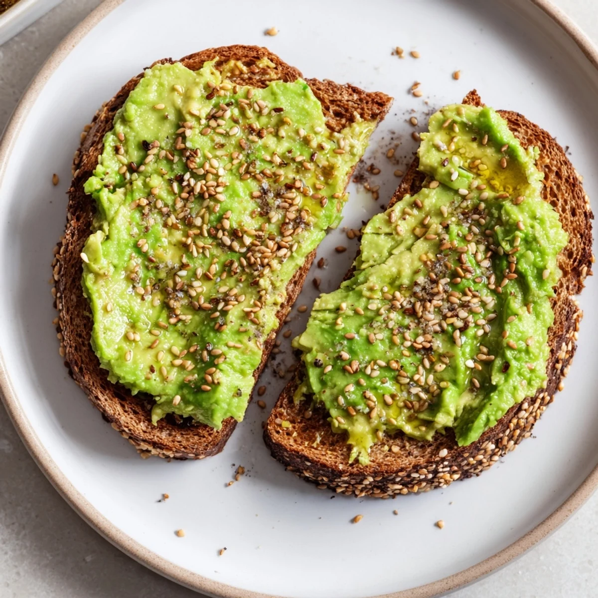 Creamy avocado toast with everything seasoning is perfect for a quick, delicious breakfast.