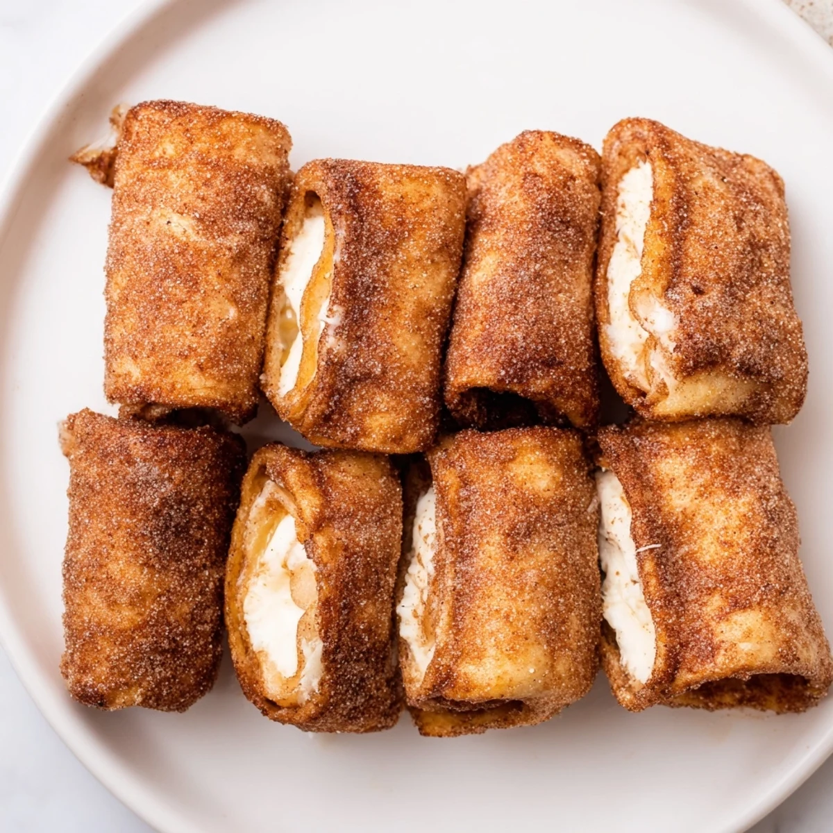 Golden, cinnamon-dusted Easy French Toast Roll-Ups, perfect for a quick breakfast treat or snack.
