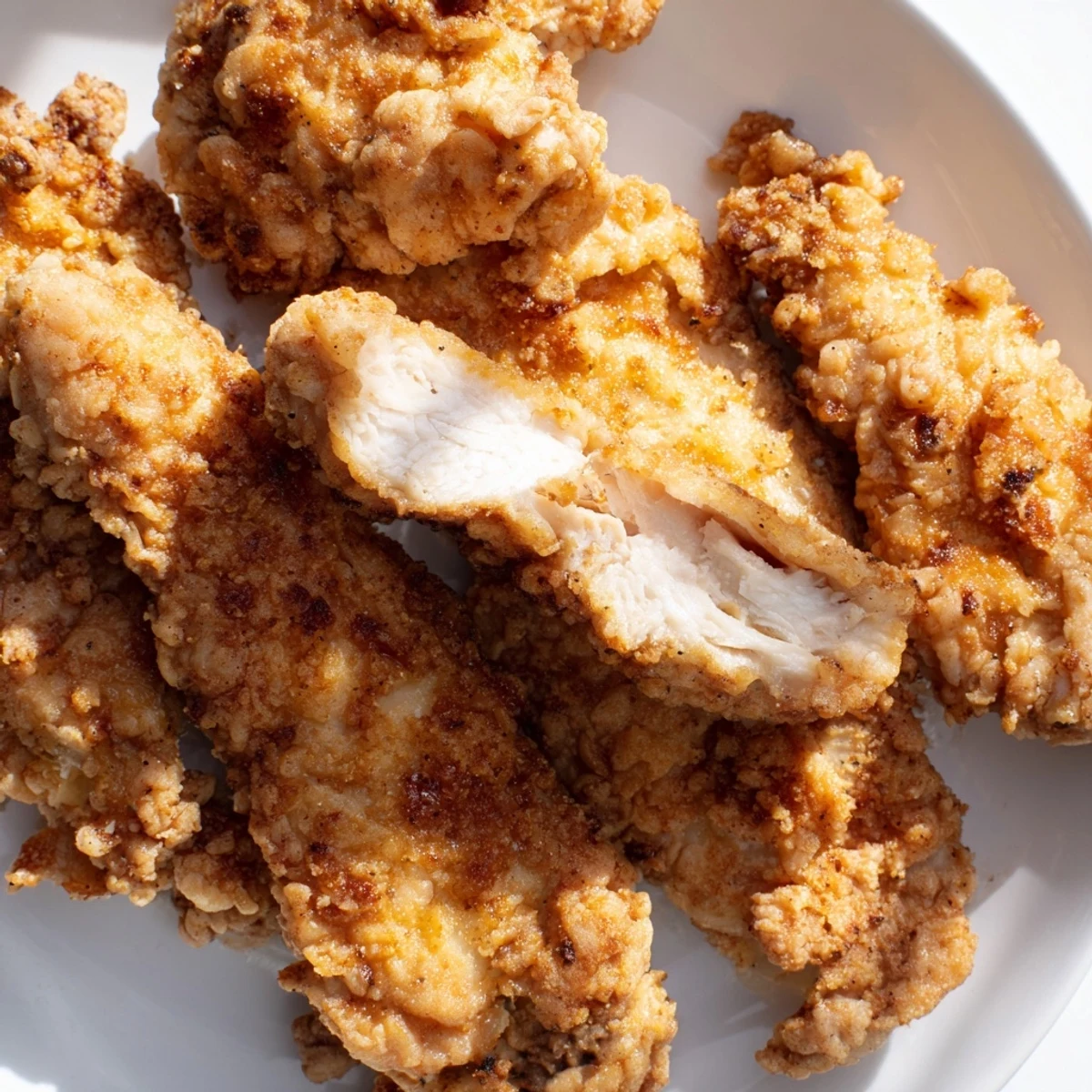 Imagine the delightful aroma of perfectly fried, tender Buttermilk Fried Chicken Tenders, ready to eat!