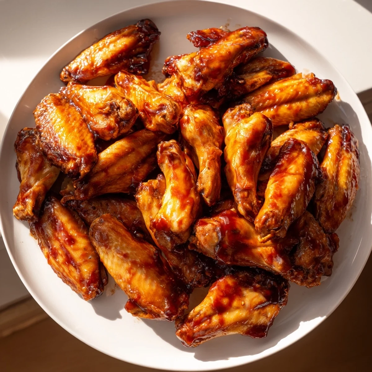 Crispy-skinned, oven-baked Sticky Honey BBQ Wings offer a delightful combination of sweet and savory flavors.