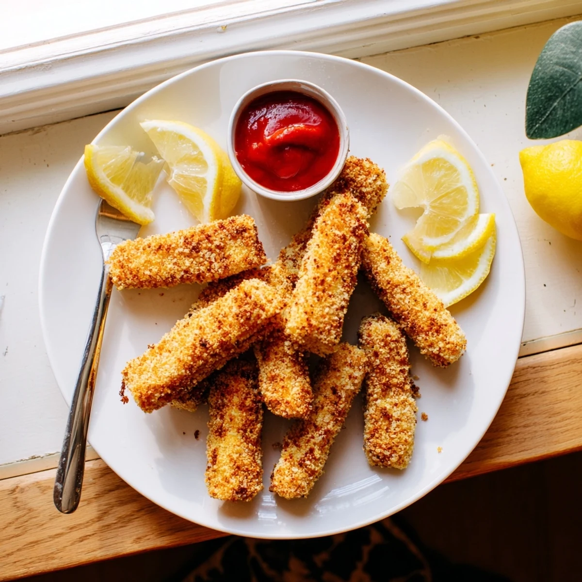 Freshly fried halloumi bites with a golden panko crust, served with lemon wedges and a dash of hot sauce.