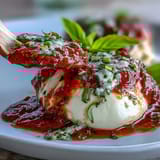 Fresh Caprese skewers with pesto drizzle, showcasing juicy tomatoes, creamy mozzarella, and fragrant basil on elegant wooden picks.