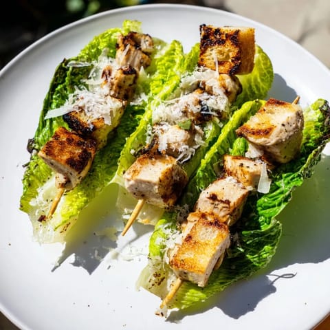 Chicken Caesar Salad Skewers