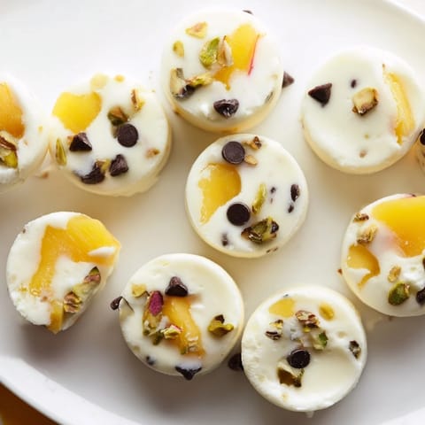 Frozen Peach Yogurt Bites