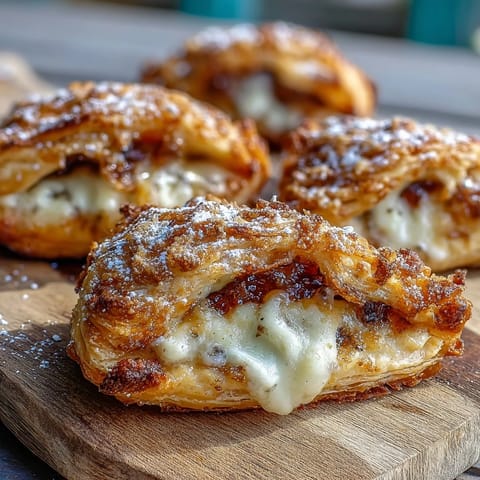 Golden-baked guava cheese pastries with flaky crusts, melted cream cheese centers, and sweet guava filling on a white plate.