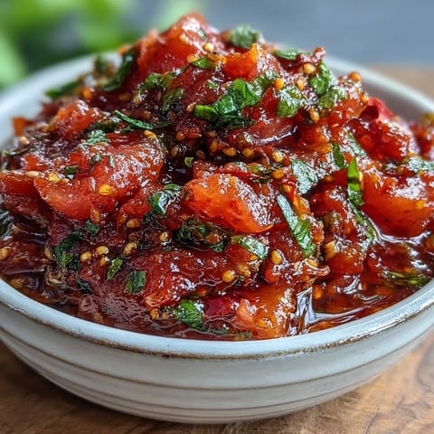 Guava Chutney, garnished with fresh coriander, served alongside warm idli and dosa for a traditional South Indian meal.