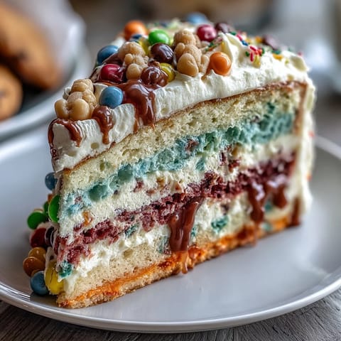 Vibrant Cinco de Mayo piñata cake with rainbow layers and candy surprise inside, perfect for festive celebrations.