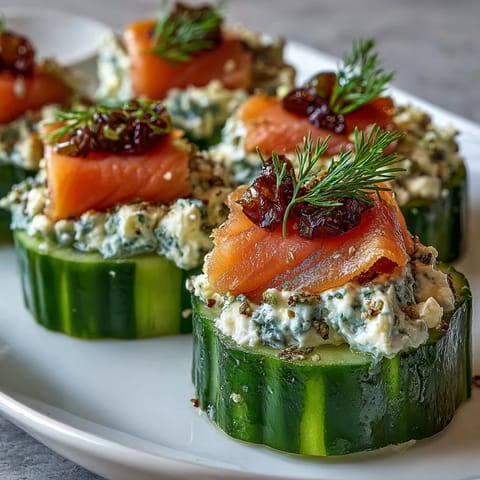 Cucumber Bites with Salmon