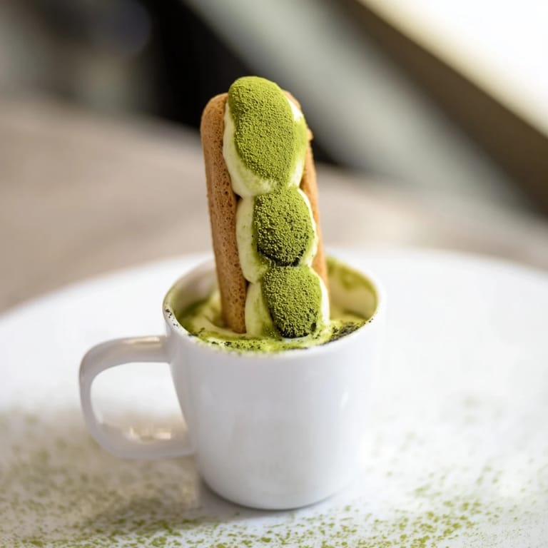 Enjoy a spoonful of Matcha Mascarpone Tiramisu Snow Cups: airy, sweet, and perfectly chilled treats.