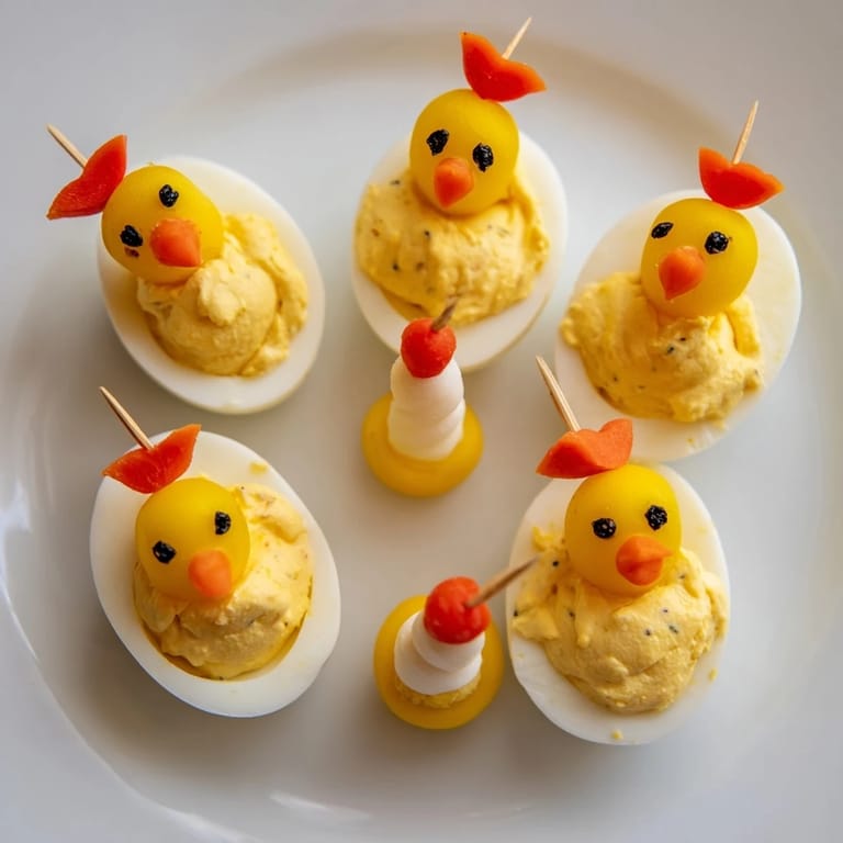 Homemade chick & duckling snacks, garnished beautifully, are a fun and delicious kid-friendly snack option.