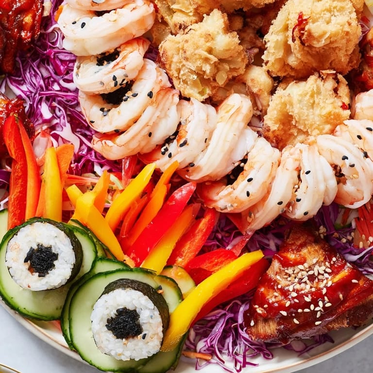 A delicious view of the festive Mighty Dragon Lunar New Year Board, a stunning Asian-inspired appetizer spread.