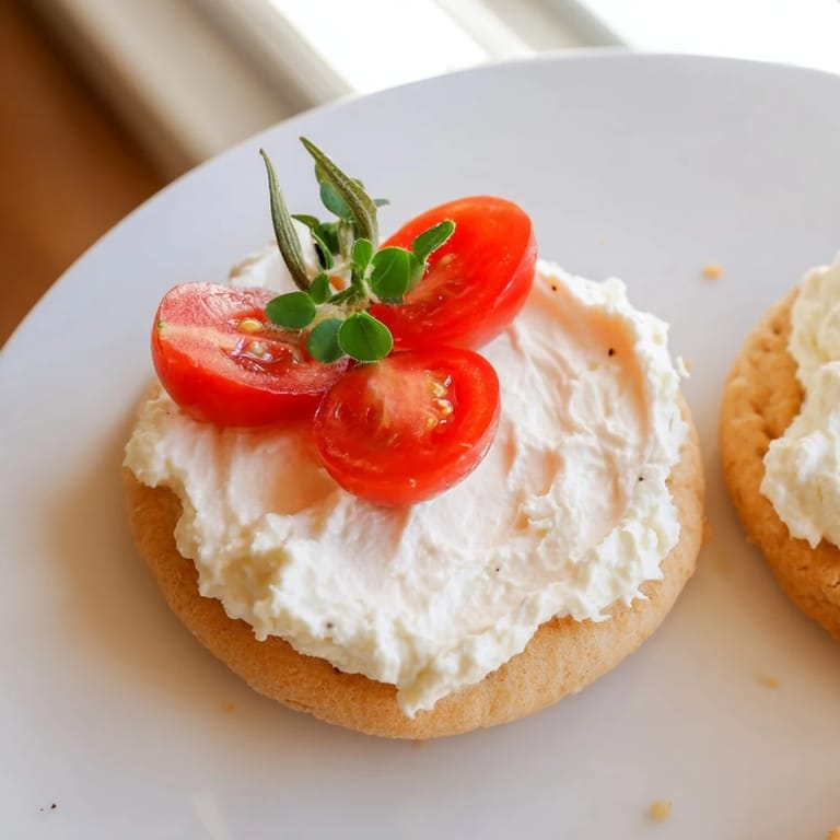 Freshly-made Garden Snack: Ladybug Tomato & Olive Bites, ready to enjoy as a flavorful, playful hors d'oeuvre.