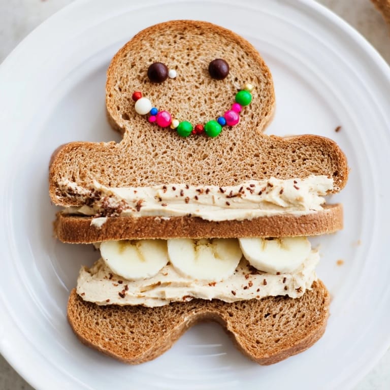 Sweet cream cheese filling flows from playful Gingerbread Man Sandwich cutouts, ready for a bite.