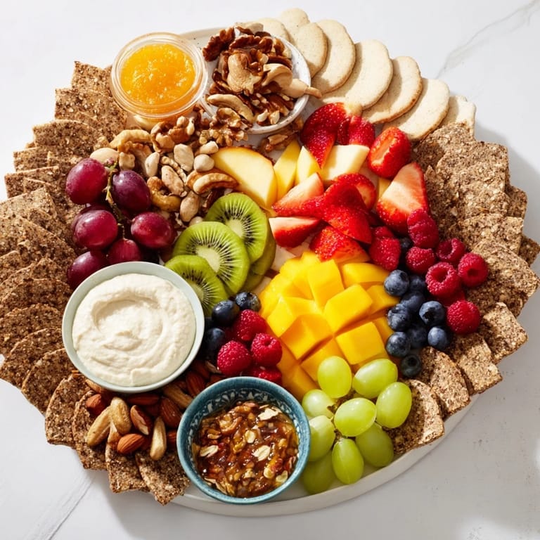 Vivid image of The Hidden Oasis: a dazzling platter perfect for sharing, filled with beautiful fruits.