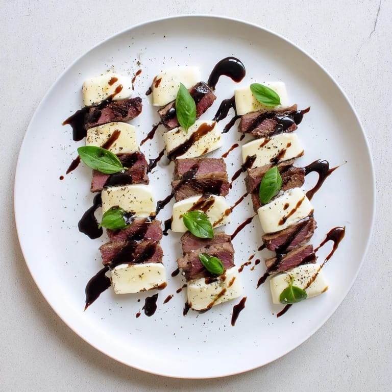 Close-up photo of the delicious "Safari Stripes," showcasing alternating cheese and meat stripes, ready to serve and enjoy.