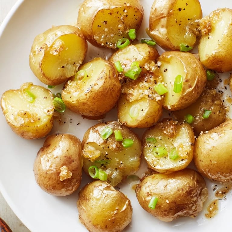 Oven-roasted Smashed Green Onion Potato Bombs with crispy edges, perfect for a vegetarian side dish.