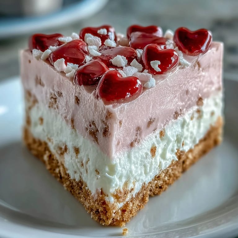 Chilled Candy Hearts Fake Cake decorated with conversation hearts, a playful dessert for Valentine’s Day or bridal showers.