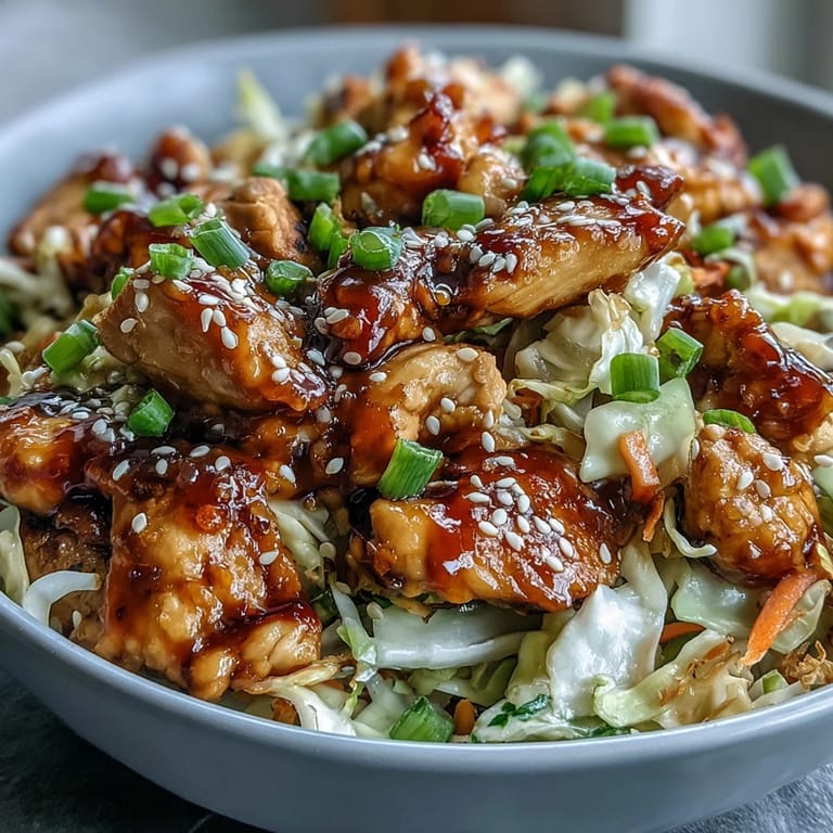Healthy Egg Roll Bowls with Chicken and Cabbage display shredded carrots and cabbage tossed in tangy sauce, perfect for low-carb weeknight meals.