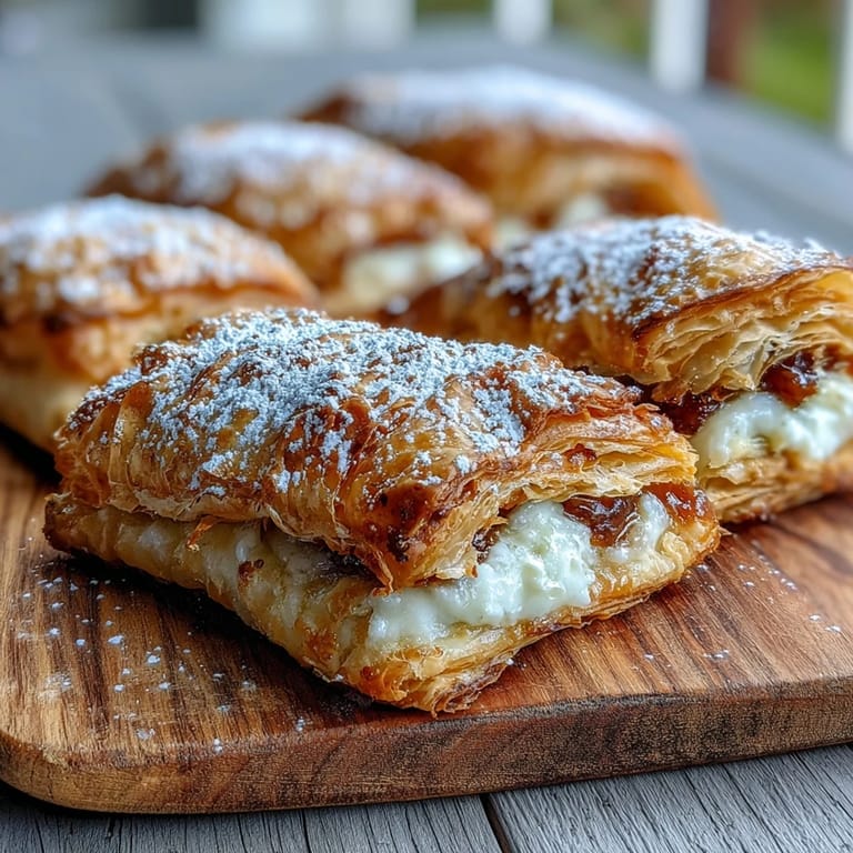 Freshly baked guava cheese pastries dusted with powdered sugar, paired with coffee for an easy Latin American-inspired dessert snack.