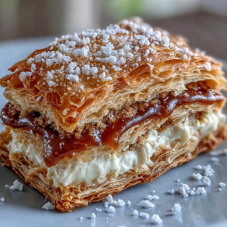 Close-up of guava and cream cheese pastelitos showing melted filling inside golden puff pastry.