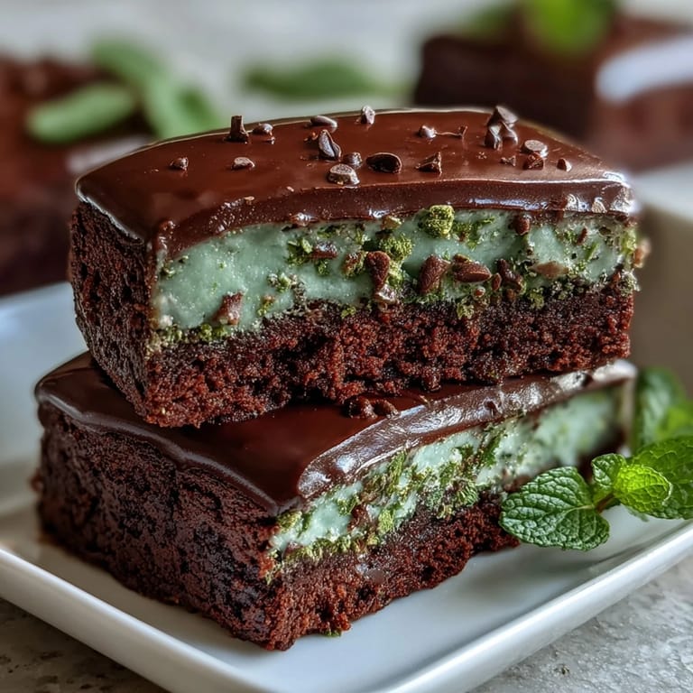 2. Festive green brownie bites bursting with mint chocolate goodness, perfect for St. Patricks Day celebrations and dessert trays.