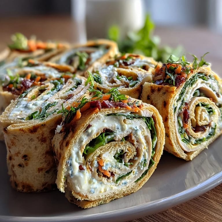 Kid-friendly pinwheel sandwiches featuring turkey, cheddar cheese, and veggies, rolled in soft tortillas for easy eating.