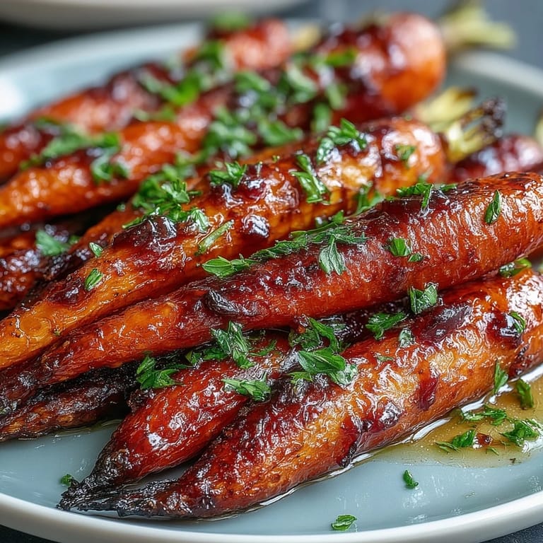 Glazed honey roasted carrots and parsnips, sprinkled with fresh parsley, creating a vibrant and flavorful vegetable side dish.