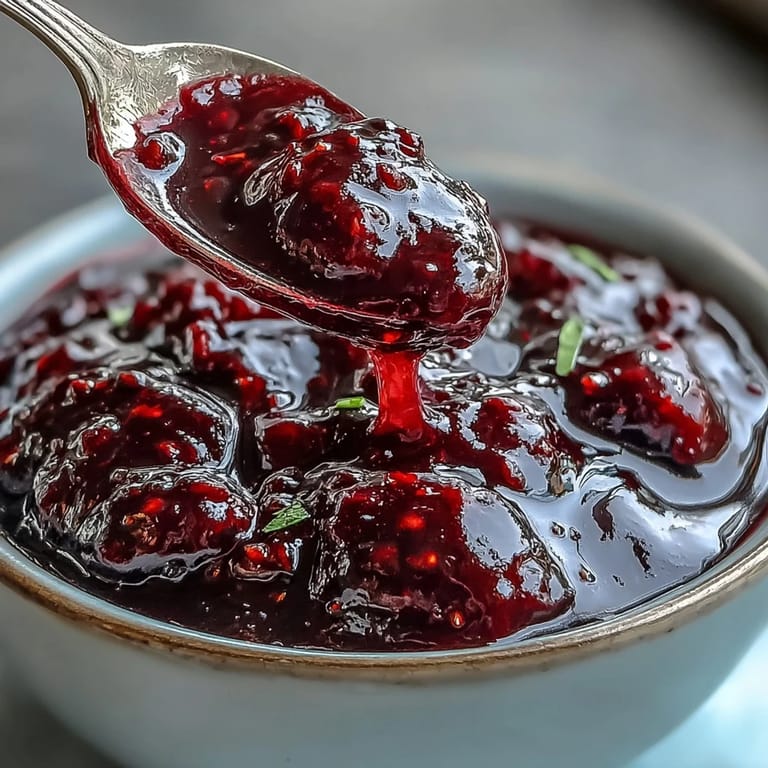 Vibrant purple blackberry jalapeño BBQ sauce, thick and ready to glaze your favorite meats.