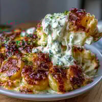 Creamy Au Gratin Potatoes with golden bubbly cheese, baked until tender and served as a rich, comforting side dish.