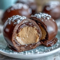 Homemade peanut butter Easter eggs with creamy filling and smooth chocolate coating, perfect for festive spring celebrations.