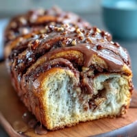 Nutella Babka with rich chocolate-hazelnut swirls in a golden, braided brioche loaf, perfect for breakfast or dessert.
